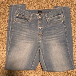 J. Crew Medium Wash High-Rise Button Fly Skinny Jeans Sz 29
